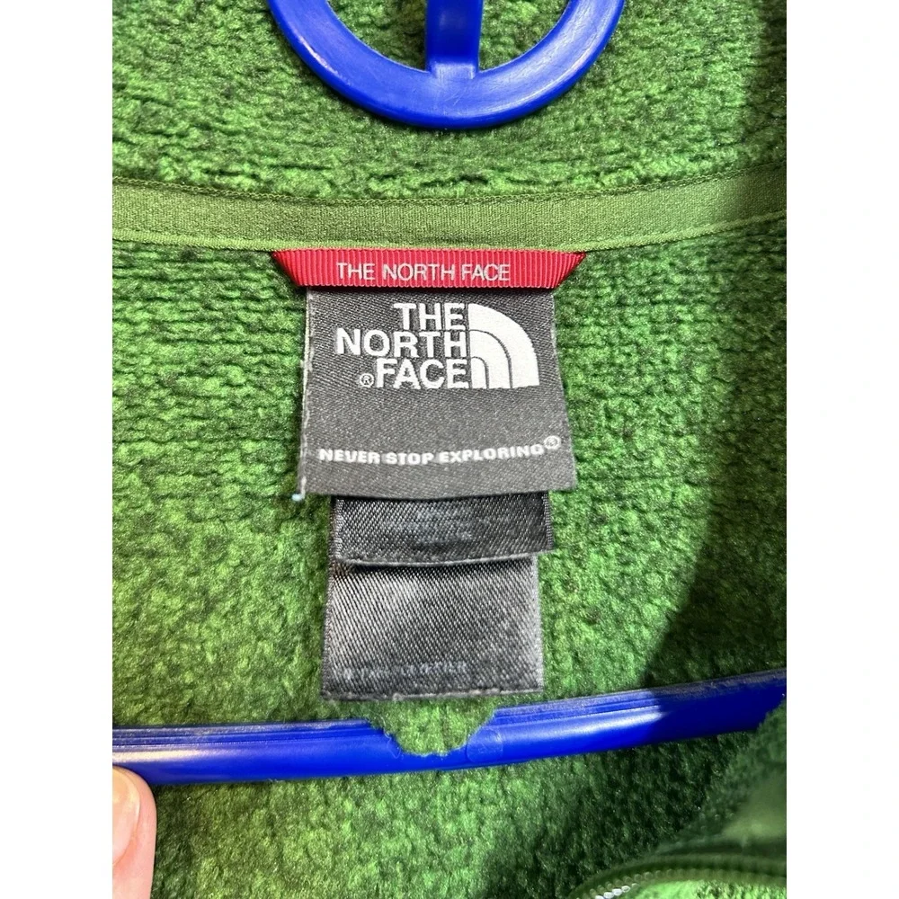 The North Face Green 1/4 Zip Fleece Pullover Sweatshirt Size L/G Logo